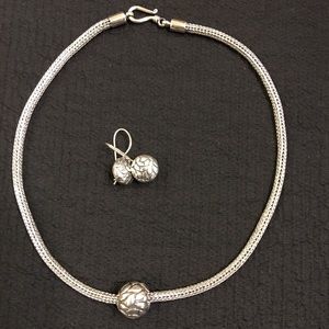 Silpada Wheat Chain w/Enhancer and Earrings